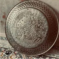 سینی عتیقه جنس برنج|کلکسیون اشیاء عتیقه|شبستر, |دیوار