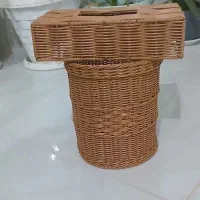 ست دست ساز جا دستمال و سطل زباله حصیری