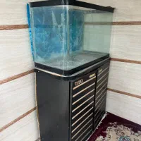 اکواریوم شیشه خم با کمد زیر