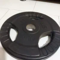 وزنه هالتر ۱۰ کیلویی تمام لاستیک فرمونی سوراخ ۳۰mm