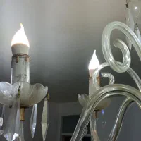 لوستر6لامپه سفید و طلایی|لوستر و چراغ آویز|اسلام‌‌آباد غرب, |دیوار
