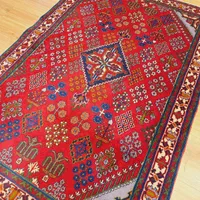 قالیچه دستباف کرک میمه زمینه لاکی|فرش|تهران, اکباتان|دیوار