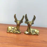 مجسمه دکوری گوزن جفت برنج اصل