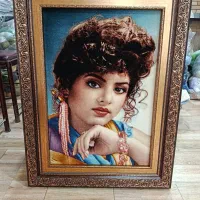 تابلوفرش (تابلو فرش) دستبافت چهره دختر