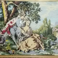 تابلو کوبلن قدیمی قاب چوبی|تابلو، نقاشی، عکس|تهران, مرزداران|دیوار