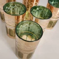 6 عدد لیوان اب طلا کاری