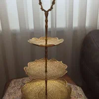 شیرینی خوری سه طبقه برنجی هندی