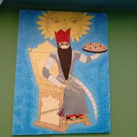 چند عدد تابلوی نقاشی  طراحی شده با دست روی بوم