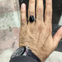 انگشتر نقره دستساز عقیق سیاه(اونیکس)|جواهرات|اصفهان, شفق|دیوار