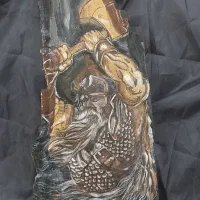 نقاشی روی سنگ و چوب