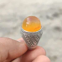 انگشتر عقیق زرد یمن