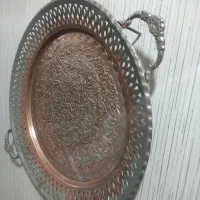 سینی مسی عتیقه دوره قاجار|کلکسیون اشیاء عتیقه|ساری, |دیوار