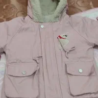 کاپشن  زیبا جنس کتان داخل خز و پافر