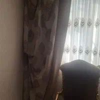 پرده حریر ساده و دستک پرده