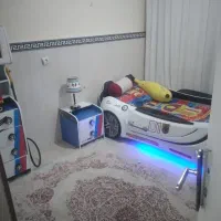 تخت ماشینی با کمد پمپ بنزینی و پاتختی