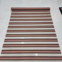 پرده زبرا پلیسه کرم قهوه ای،اندازه 130در170