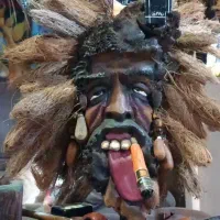 صورتک چوبی اندونزی ریشه بامبو و نارگیل