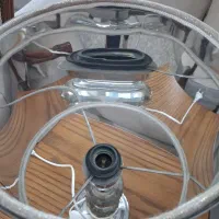 آباژور لوکس نقره ای پایه تمام استیل|چراغ خواب و آباژور|مشهد, صیاد شیرازی|دیوار