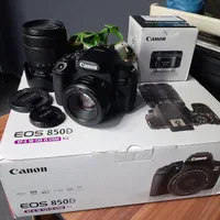 دوربین کانن 850d با لنز 50 f1.8 همراه با کارتن|دوربین عکاسی و فیلم‌برداری|کرج, فاز ۱ مهرشهر|دیوار