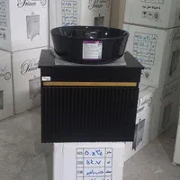 کابینت روشویی سایز ۶۰،۴۰ مشکی با سنگ گاتریا|لوازم سرویس بهداشتی|تهران, افسریه شمالی|دیوار
