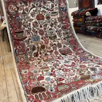 قالیچه ۳ متری  دستباف کاسه و کوزه گل ابریشم