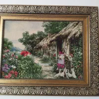 تابلو دست بافت طرح دهکده آلیس