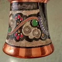 قهوه جوش مسی اصل ترکیه با مینا کاری