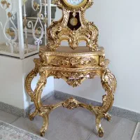 فروش ساعت ایستاده چوبی سفارشی ورق طلا