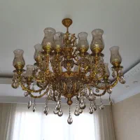 لوستر ملیکا ۸ شاخه ۱۶ لامپ نورسازان