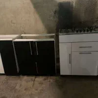 گاز صفحه ای با کابینت ۱/۵ متری ام دی اف های گلاس