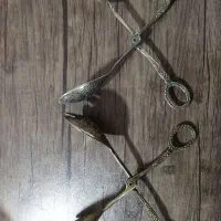 دو عدد قاشق سالاد خوری برنجی قدیمی