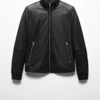 کاپشن چرم طبیعی منگو