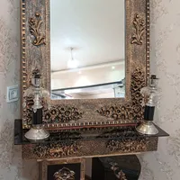 کنسول آیینه و شمعدان.|بوفه، ویترین، کنسول|نیر (اردبیل), |دیوار