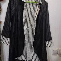 دنیای شومیز مجلسی هودی گرم مانتومشکی زیباسایز۴۴