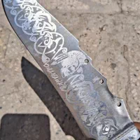 چاقوشکاری ۳۲سانت تاموهاک،پوشش دسته وغلاف(چرم طبیعی|کوهنوردی و کمپینگ|شیراز, شاهچراغ|دیوار