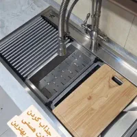 سینک باکسی سایز ۹۰ مدل تخته چوبی دار
