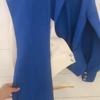 شومیز شلوار رنگ آبی کاربنی سفید با شلوار سایز ۳۸|لباس|پردیس, فاز ۸|دیوار