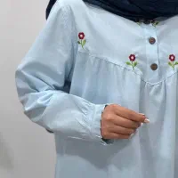 مانتو لنین گلدوزی سایز بزرگ