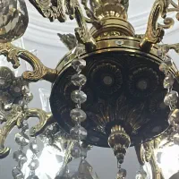 لوستر برنجی ۱۶ شعله|لوستر و چراغ آویز|کرج, باغستان|دیوار