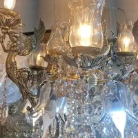 لوستر ۵ شاخه طوقه بزرگ(برنز)|لوستر و چراغ آویز|تاکستان, |دیوار