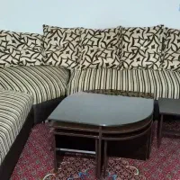 مبل ال تمیز ۷نفره به همراه عسلی