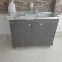 کابینت فلزی باسینک ظرفشویی وشیر اهرمی