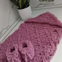 کیسه خواب نوزادی و پاپوش پافی نرم دستبافت