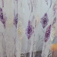 پرده تور صدفی پنبه دوزی لبه حاشیه نو اصلا نصب نشده