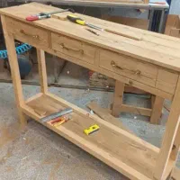 آینه و کنسول چوبی دست‌ساز|بوفه، ویترین، کنسول|چمستان, |دیوار