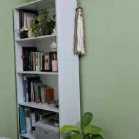 کتابخانه ام دی اف سفید وقهوه ای