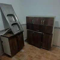 کابینت فلزی آشپزخانه دست دوم ۴ متر وسینک ظرفشویی