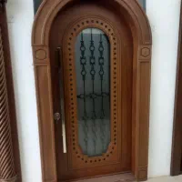 درب ضد سرقت روکش راش نرده استیل، شیشه ای کد R102|مصالح و تجهیزات ساختمان|هادی شهر, |دیوار