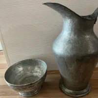 پارچ وکاسه مسی قدیمی