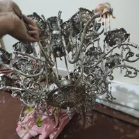 لوستر برنجی ۱۰ شاخه ۲۰ شعله|لوستر و چراغ آویز|اصفهان, سپاهان‌شهر|دیوار